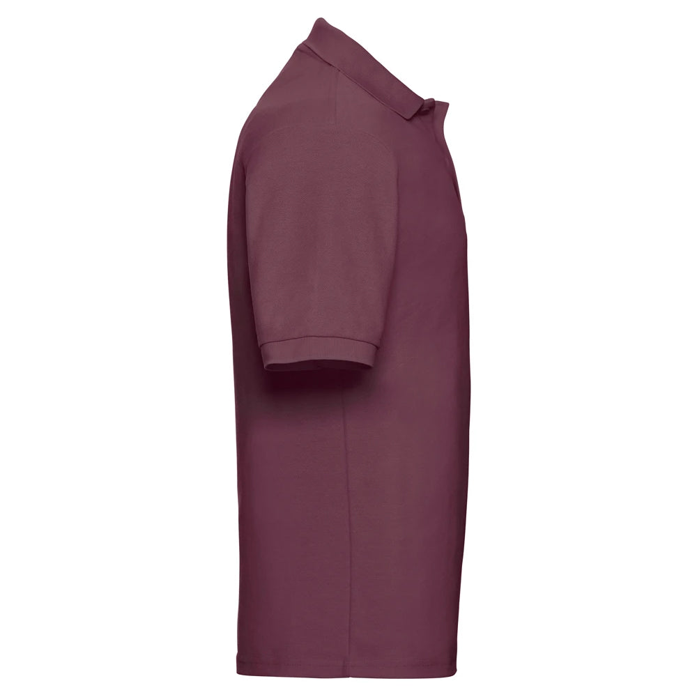 Burgundy - Side - Russell Mens Polycotton Pique Polo Shirt
