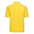 Yellow - Back - Russell Mens Polycotton Pique Polo Shirt