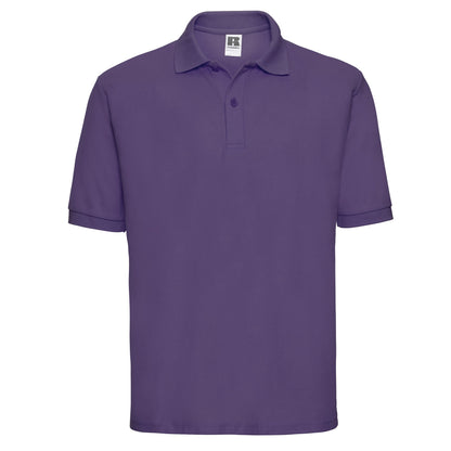 Purple - Front - Russell Mens Polycotton Pique Polo Shirt