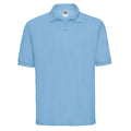 Sky Blue - Front - Russell Mens Polycotton Pique Polo Shirt