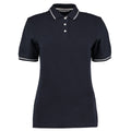 Navy-White - Front - Kustom Kit Womens-Ladies St Mellion Cotton Pique Tipped Polo Shirt