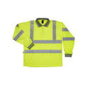Yellow - Front - Warrior Unisex Adult Hi-Vis Long-Sleeved Polo Shirt
