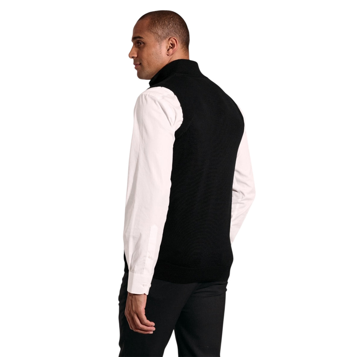 Black - Back - Brook Taverner Unisex Adult Lincoln Cotton Blend Knitted Gilet