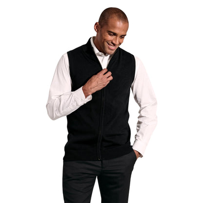 Black - Side - Brook Taverner Unisex Adult Lincoln Cotton Blend Knitted Gilet