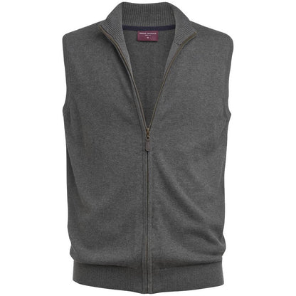 Charcoal - Front - Brook Taverner Unisex Adult Lincoln Cotton Blend Knitted Gilet