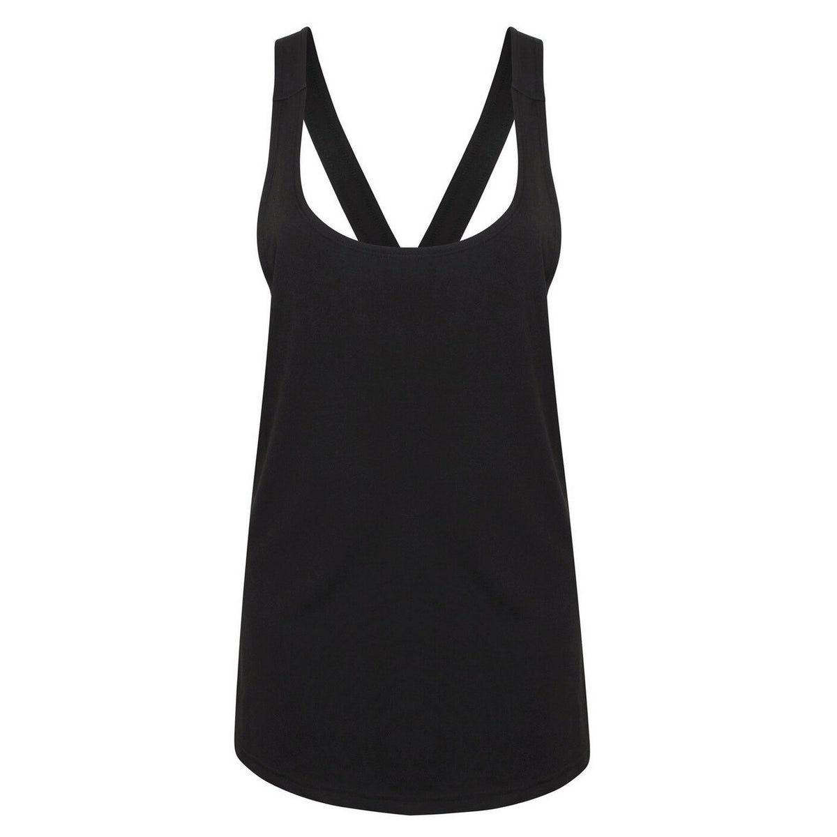 Black - Front - Skinni Fit Womens-Ladies Tank Top