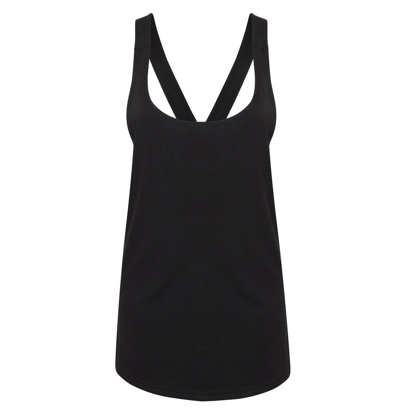 Black - Front - Skinni Fit Womens-Ladies Tank Top