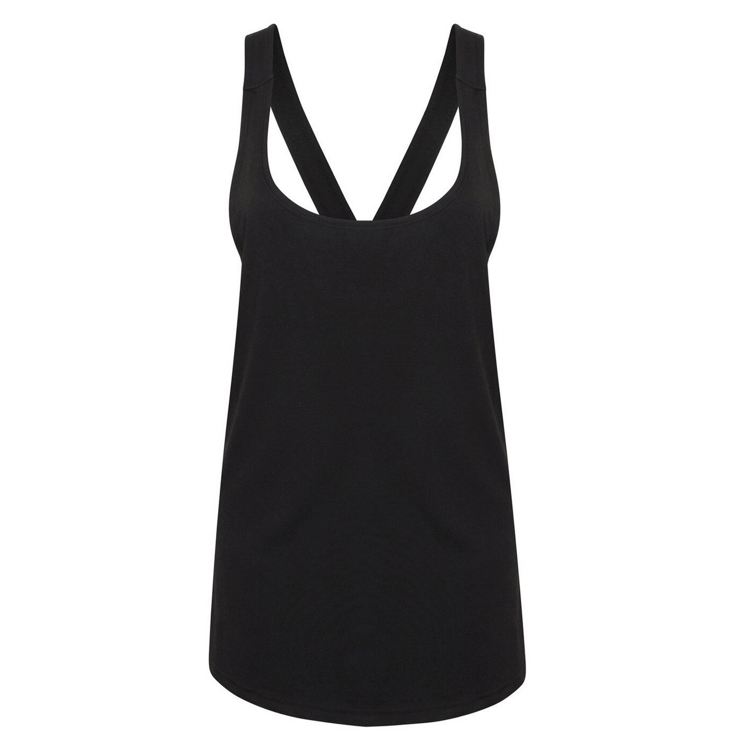 Black - Front - Skinni Fit Womens-Ladies Tank Top