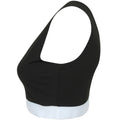 Black-White - Side - Skinni Fit Womens-Ladies Fashion Jacquard Crop Top