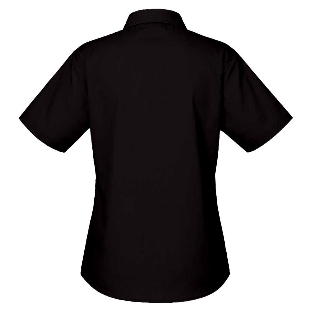 Black - Back - Henbury Womens-Ladies Pique Polo Shirt