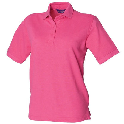 Fuchsia - Front - Henbury Womens-Ladies Pique Polo Shirt