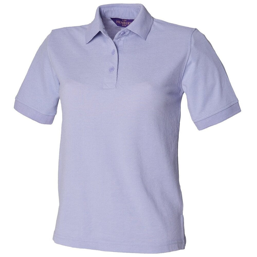 Lavender - Front - Henbury Womens-Ladies Pique Polo Shirt