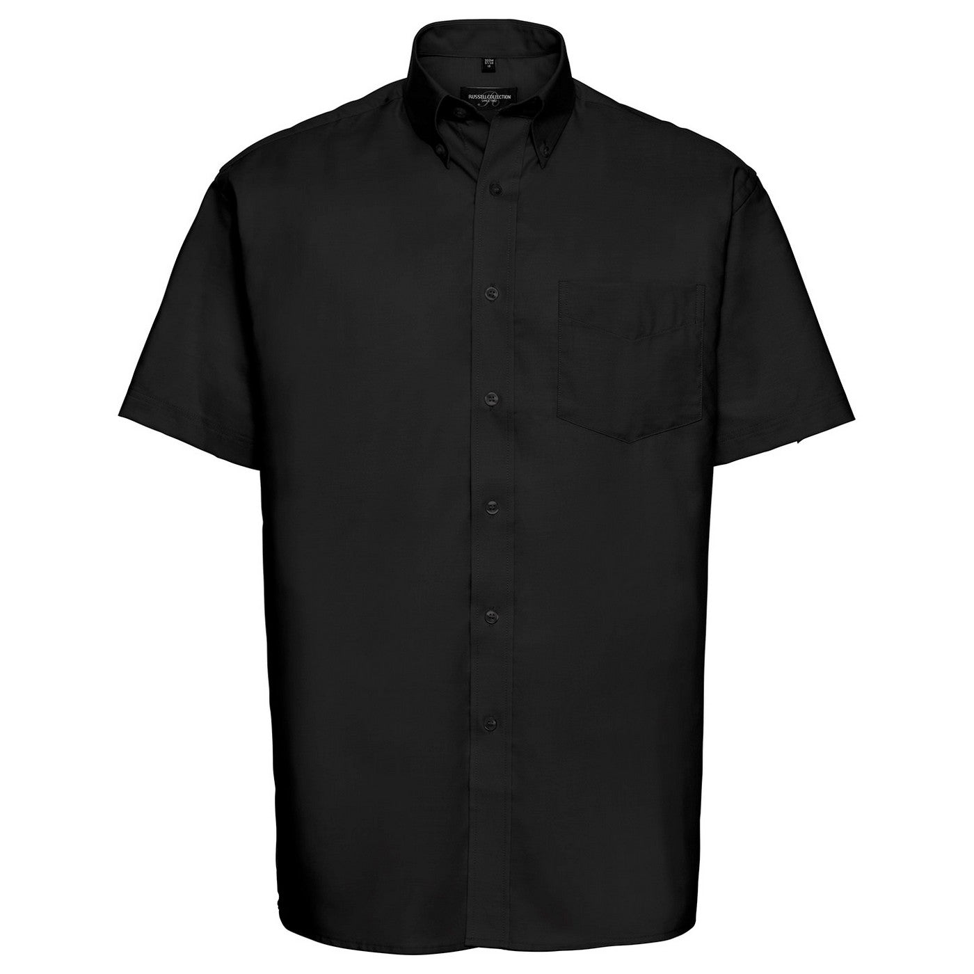 Black - Front - Russell Collection Mens Oxford Easy-Care Short-Sleeved Shirt