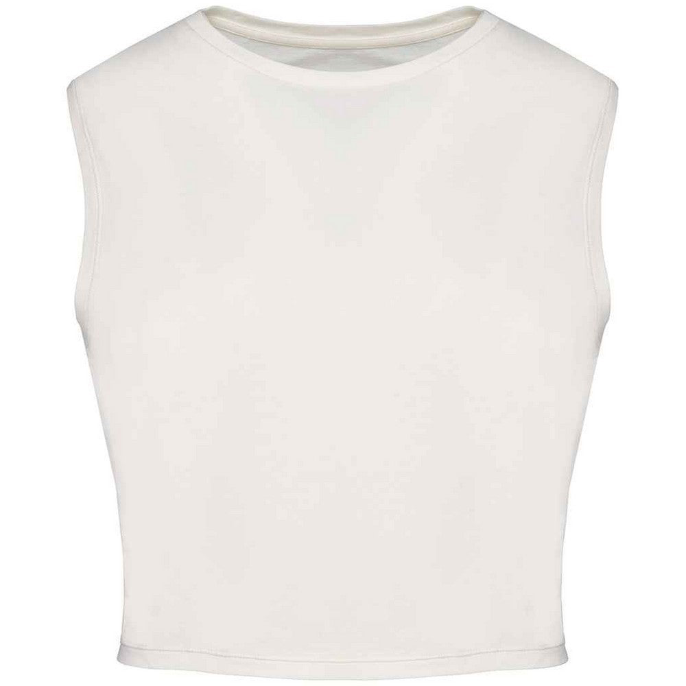 Washed Ivory - Front - Native Spirit Womens-Ladies Cropped Tank Top