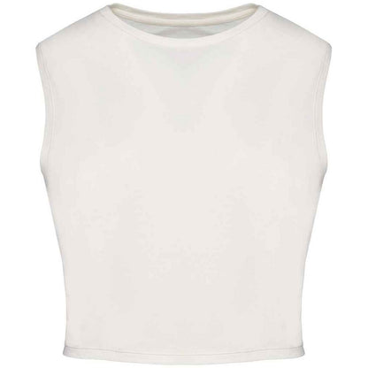 Washed Ivory - Front - Native Spirit Womens-Ladies Cropped Tank Top