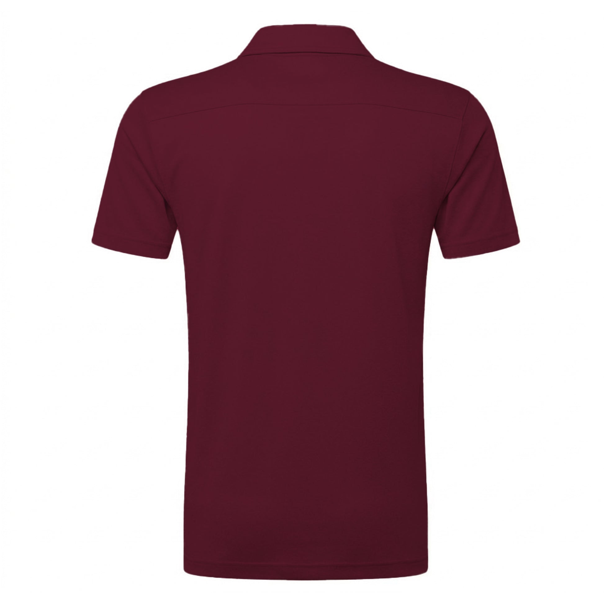 Burgundy - Back - Russell Mens Polycotton Pique Hardwearing Polo Shirt