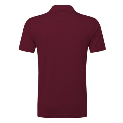 Burgundy - Back - Russell Mens Polycotton Pique Hardwearing Polo Shirt
