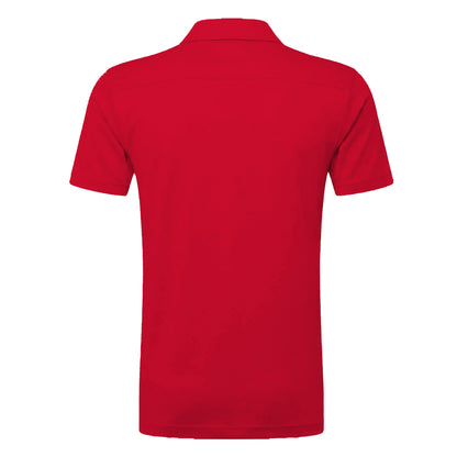 Bright Red - Back - Russell Mens Polycotton Pique Hardwearing Polo Shirt