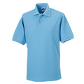 Sky Blue - Front - Russell Mens Polycotton Pique Hardwearing Polo Shirt