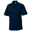 French Navy - Front - Russell Mens Polycotton Pique Hardwearing Polo Shirt