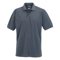 Convoy Grey - Front - Russell Mens Polycotton Pique Hardwearing Polo Shirt