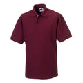 Burgundy - Front - Russell Mens Polycotton Pique Hardwearing Polo Shirt