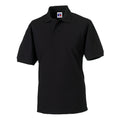 Black - Front - Russell Mens Polycotton Pique Hardwearing Polo Shirt