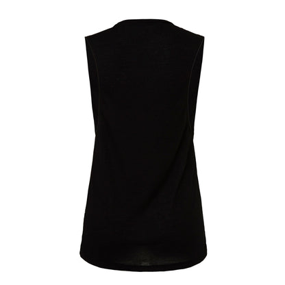 Black - Back - Bella + Canvas Womens-Ladies Flowy Scoop Neck Muscle Tank Top