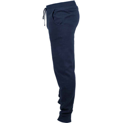 Navy - Side - SF Men Mens Cuffed Slim Jogging Bottoms