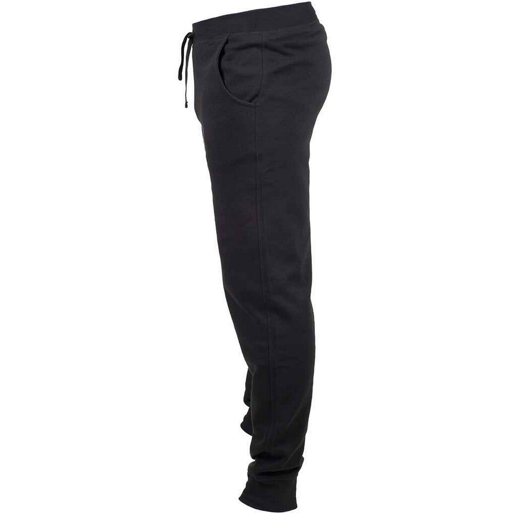 Black - Side - SF Men Mens Cuffed Slim Jogging Bottoms