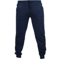 Navy - Front - SF Men Mens Cuffed Slim Jogging Bottoms