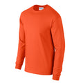 Orange - Side - Gildan Unisex Adult Ultra Plain Cotton Long-Sleeved T-Shirt