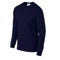 Navy - Side - Gildan Unisex Adult Ultra Plain Cotton Long-Sleeved T-Shirt