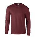 Maroon - Front - Gildan Unisex Adult Ultra Plain Cotton Long-Sleeved T-Shirt
