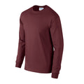 Maroon - Side - Gildan Unisex Adult Ultra Plain Cotton Long-Sleeved T-Shirt