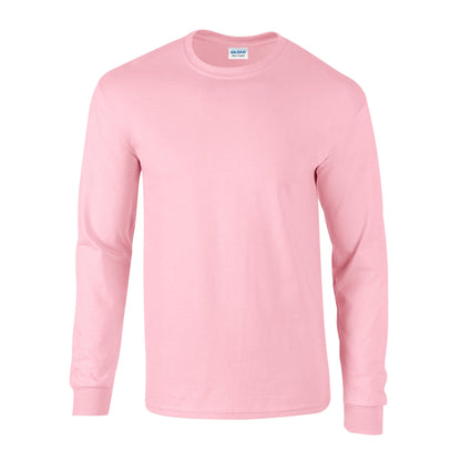 Light Pink - Front - Gildan Unisex Adult Ultra Plain Cotton Long-Sleeved T-Shirt
