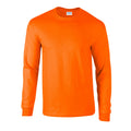 S Orange - Front - Gildan Unisex Adult Ultra Plain Cotton Long-Sleeved T-Shirt