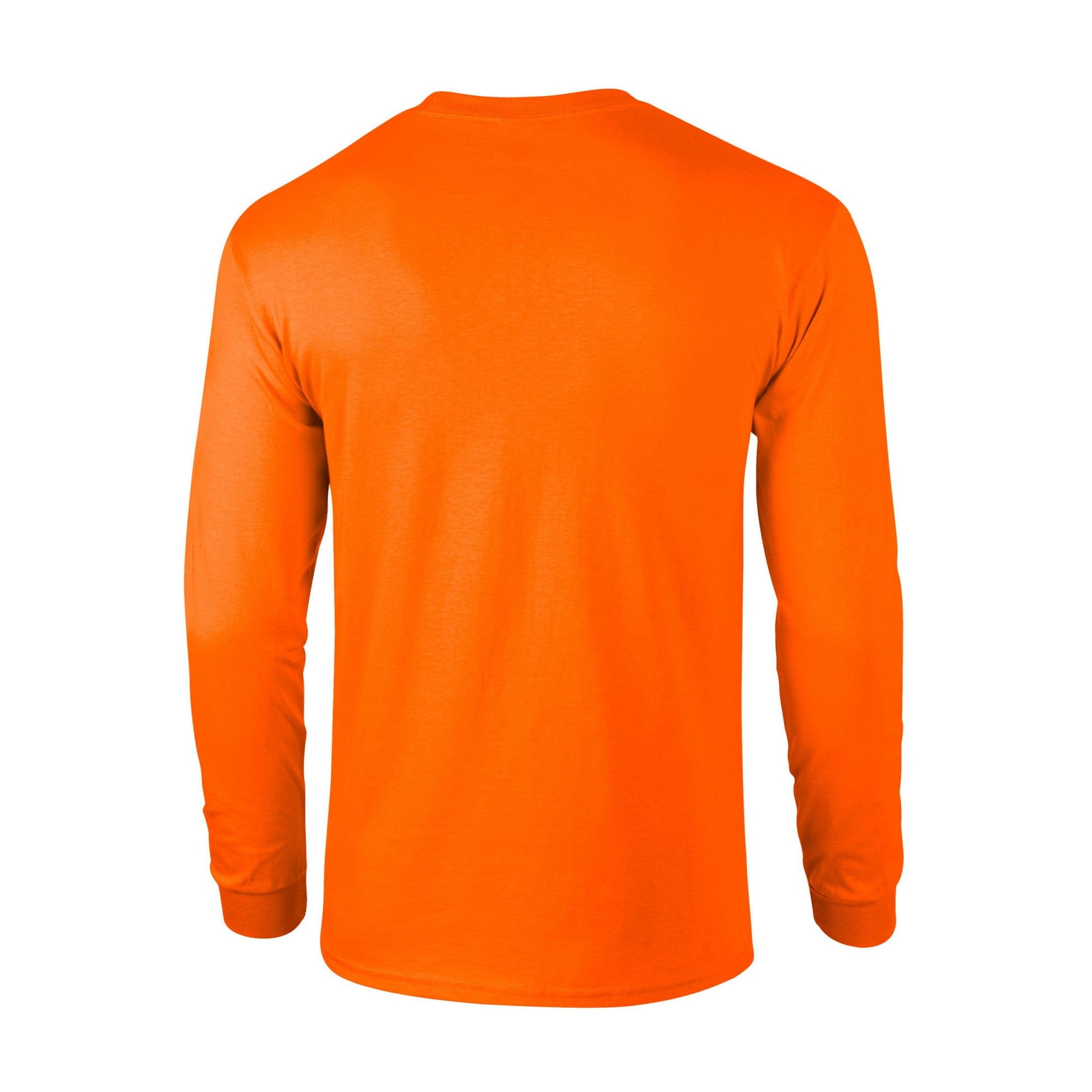 Safety Orange - Back - Gildan Unisex Adult Ultra Plain Cotton Long-Sleeved T-Shirt