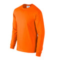 S Orange - Side - Gildan Unisex Adult Ultra Plain Cotton Long-Sleeved T-Shirt