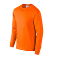 Safety Orange - Side - Gildan Unisex Adult Ultra Plain Cotton Long-Sleeved T-Shirt