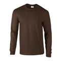 Dark Chocolate - Front - Gildan Unisex Adult Ultra Plain Cotton Long-Sleeved T-Shirt