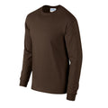 Dark Chocolate - Side - Gildan Unisex Adult Ultra Plain Cotton Long-Sleeved T-Shirt