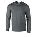 Charcoal - Front - Gildan Unisex Adult Ultra Plain Cotton Long-Sleeved T-Shirt
