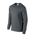 Charcoal - Side - Gildan Unisex Adult Ultra Plain Cotton Long-Sleeved T-Shirt