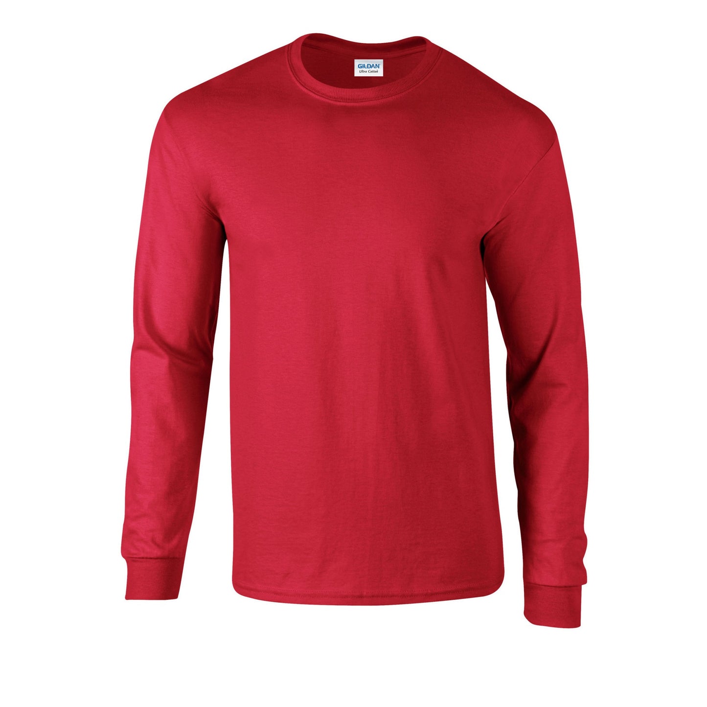 Red - Front - Gildan Unisex Adult Ultra Plain Cotton Long-Sleeved T-Shirt