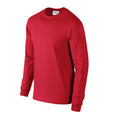 Red - Side - Gildan Unisex Adult Ultra Plain Cotton Long-Sleeved T-Shirt