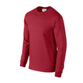 Cardinal Red - Side - Gildan Unisex Adult Ultra Plain Cotton Long-Sleeved T-Shirt