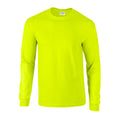Safety Green - Front - Gildan Unisex Adult Ultra Plain Cotton Long-Sleeved T-Shirt
