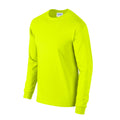 Safety Green - Side - Gildan Unisex Adult Ultra Plain Cotton Long-Sleeved T-Shirt