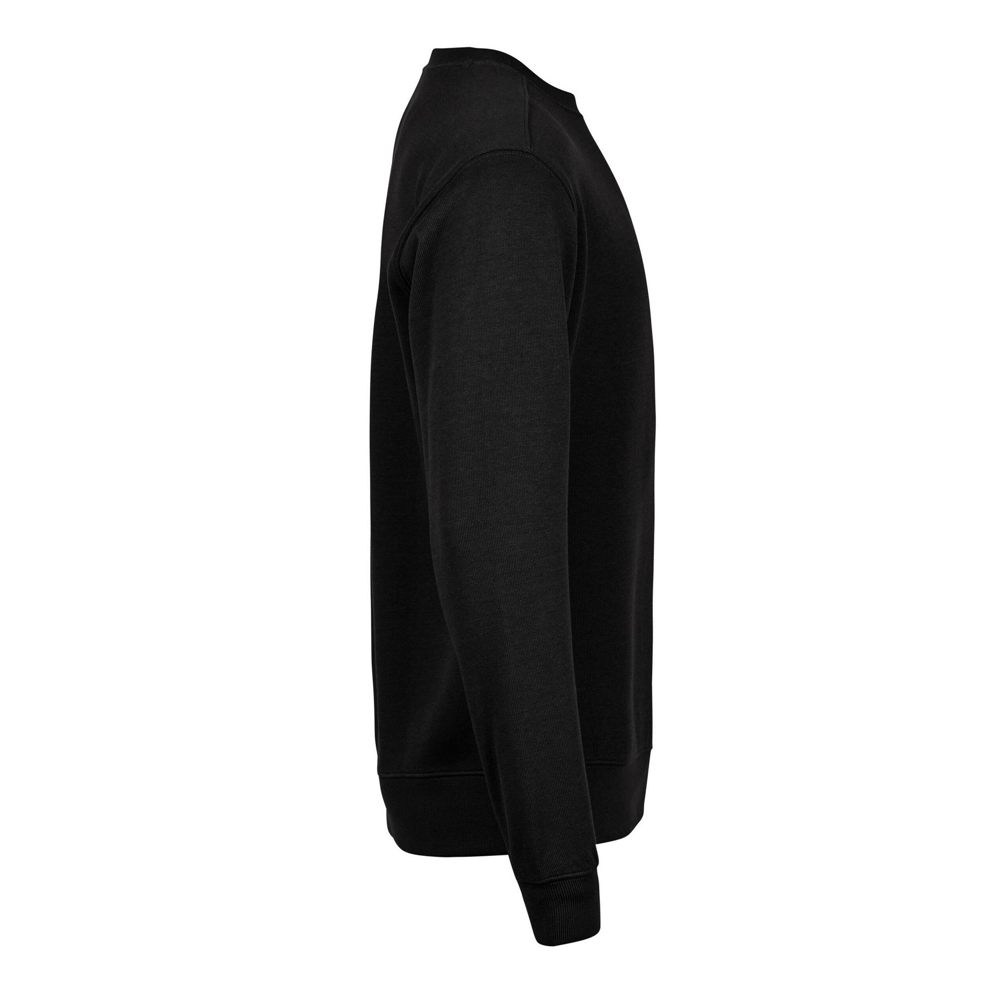 Black - Side - Tee Jays Mens Ribber Interlock Crew Neck Sweatshirt